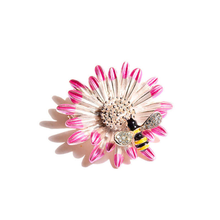 Broche de abeja y girasol dulce para mujer