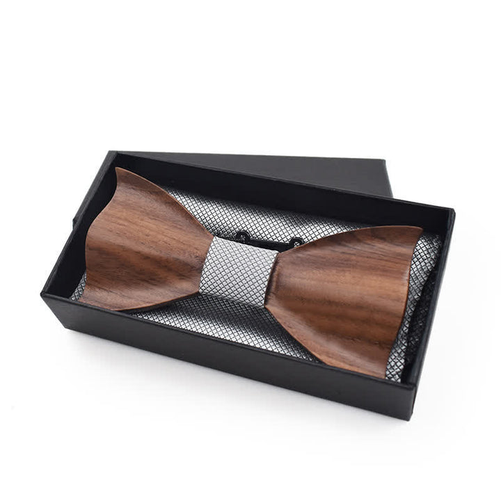 Juego de 3 pajaritas de madera a cuadros pequeños para hombre