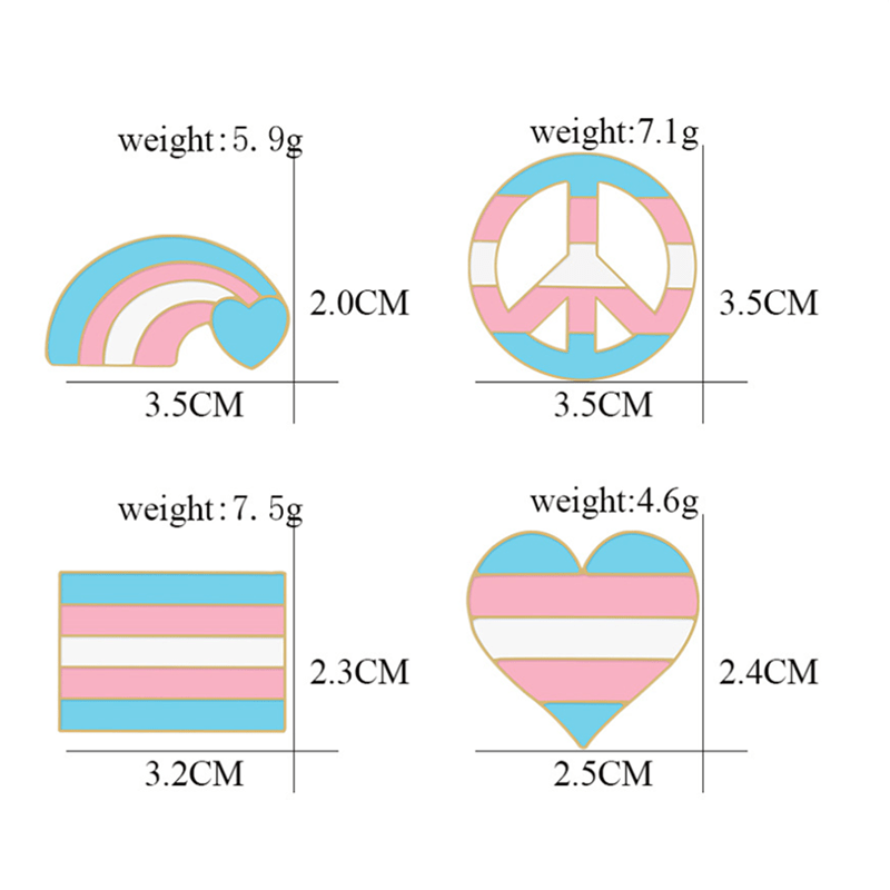 Broche con la bandera del arcoíris rosa y azul del Día del Orgullo, 6 piezas