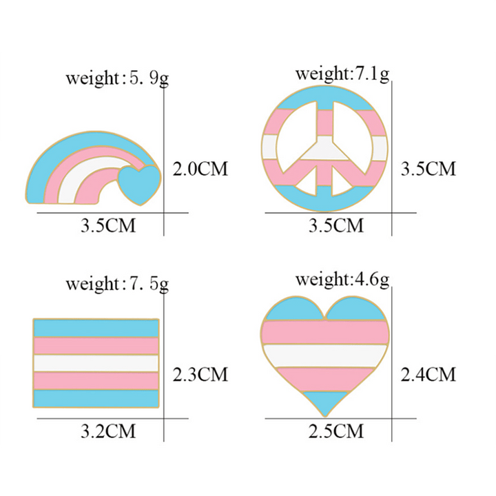 Broche con la bandera del arcoíris rosa y azul del Día del Orgullo, 6 piezas