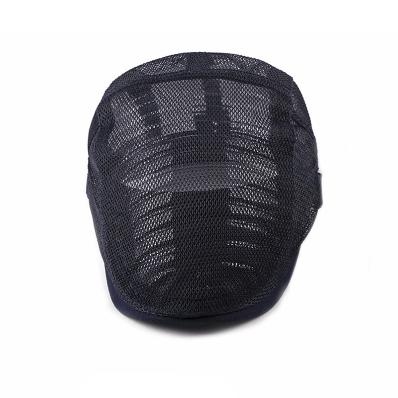 Boina plana de malla hueca con sombrero para el sol transpirable