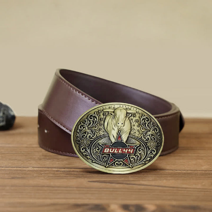 Cinturón de cuero con hebilla para hombre, con portacervezas creativo, hecho a mano, con forma de toro furioso