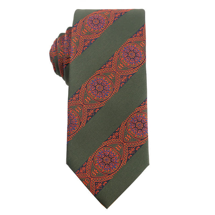 Corbata de hombre de la serie Forest Green Orange