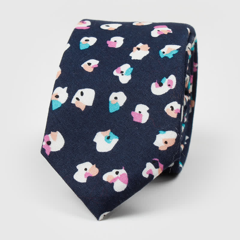 Corbata de algodón con estampado floral para hombre