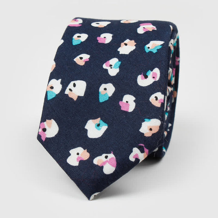 Corbata de algodón con estampado floral para hombre