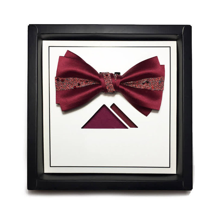 Pañuelo de bolsillo con lazo y diamantes de imitación en color rojo para hombre