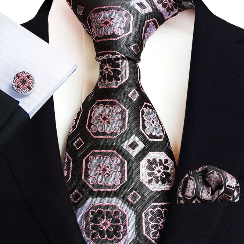 Conjunto de 3 corbatas clásicas con estampado floral de cachemira para hombre