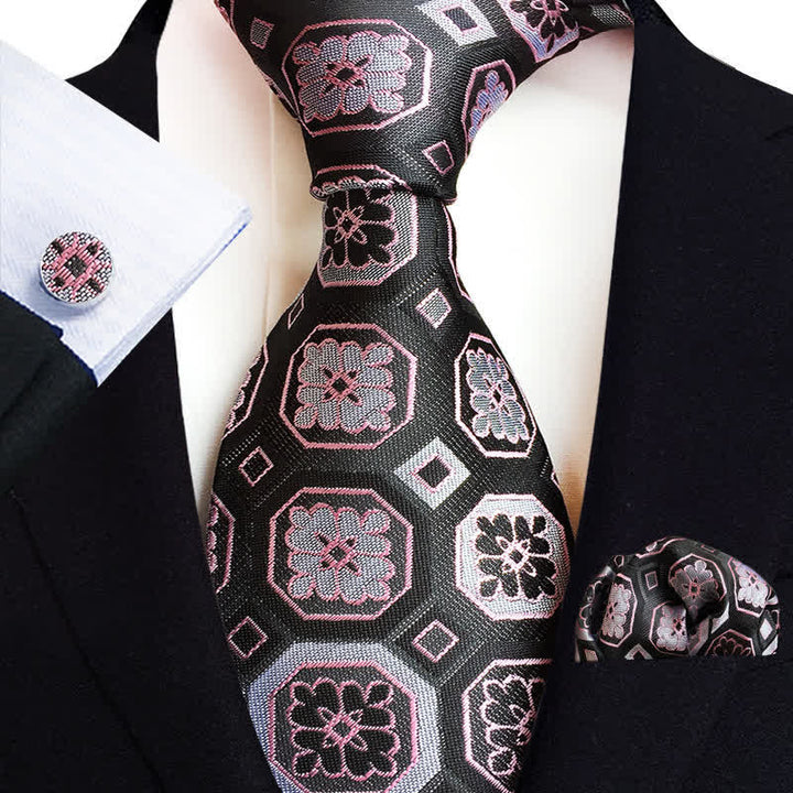 Conjunto de 3 corbatas clásicas con estampado floral de cachemira para hombre