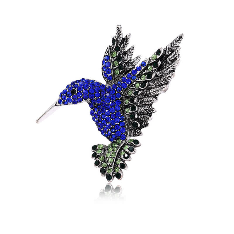 Broche de diamantes de imitación con forma de colibrí para mujer
