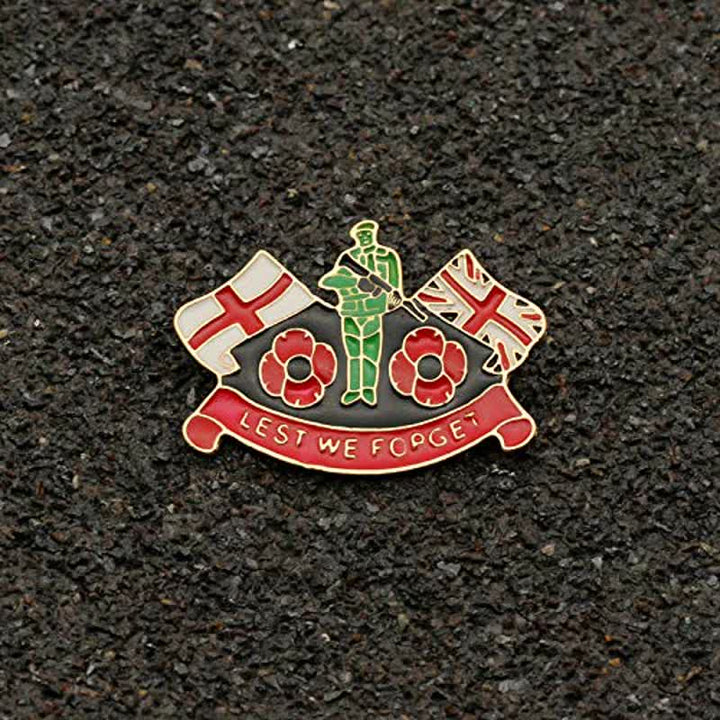 Broche unisex de amapola soldado Lest We Forget