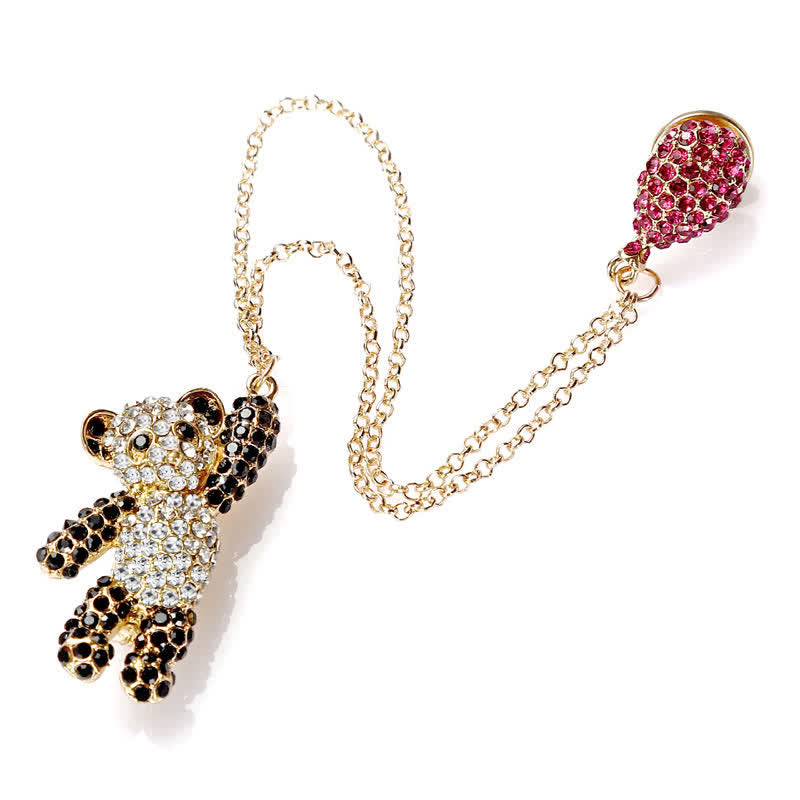 Broche brillante de panda para mujer