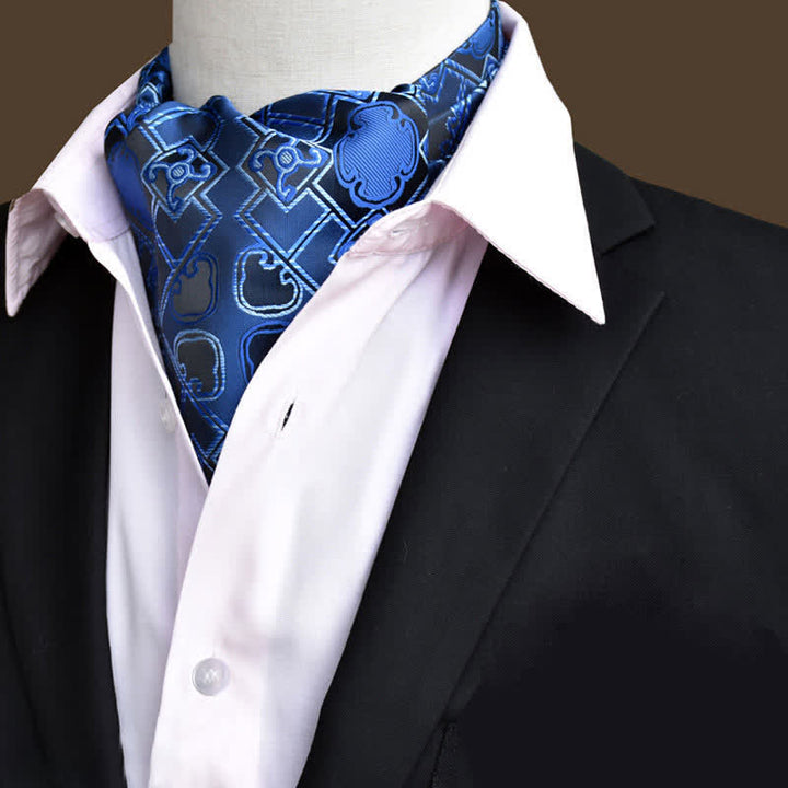 Corbata de cachemira con estampado floral Ascot para caballeros de DodgerBlue Leisure Prom