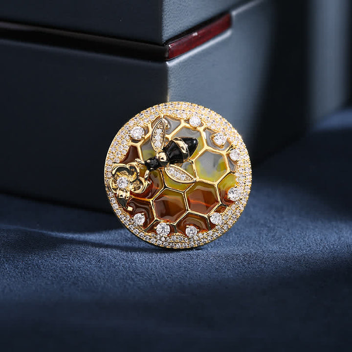 Broche de panal de abejas para mujer