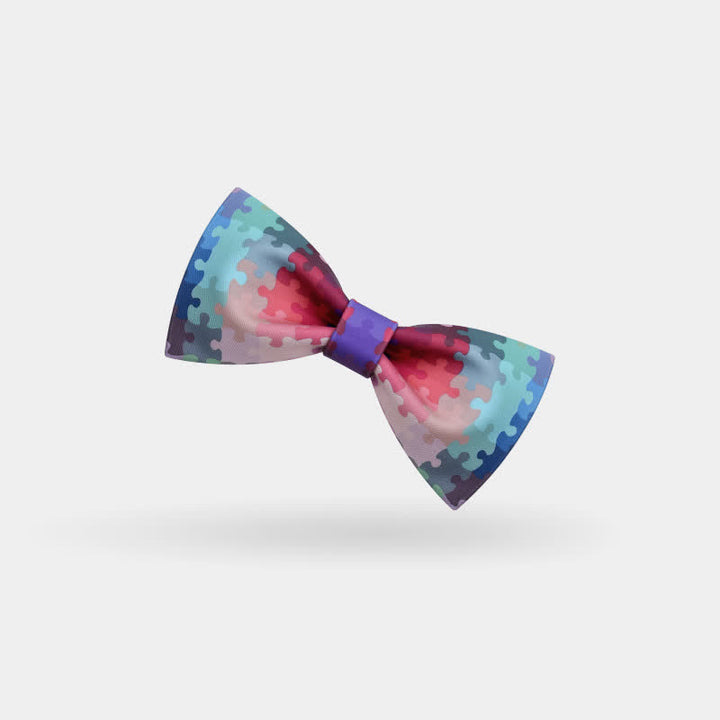Pajarita con diseño de rompecabezas de bloques multicolor para hombre