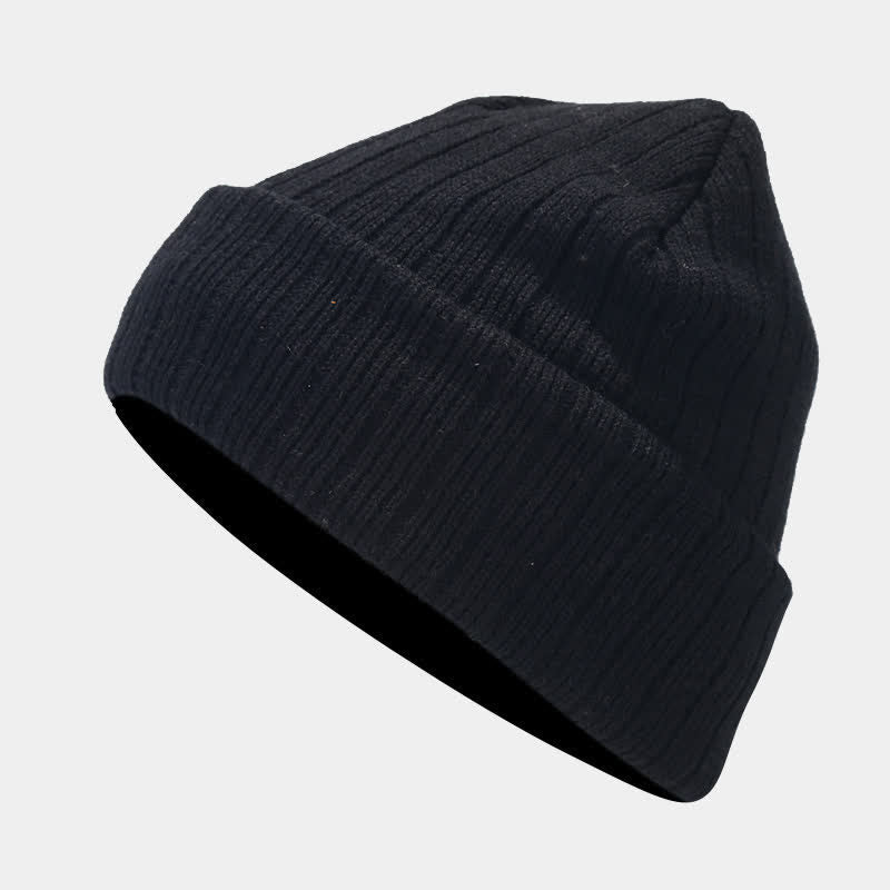 Conjunto de 3 guantes y gorro de punto de sarga gruesa unisex