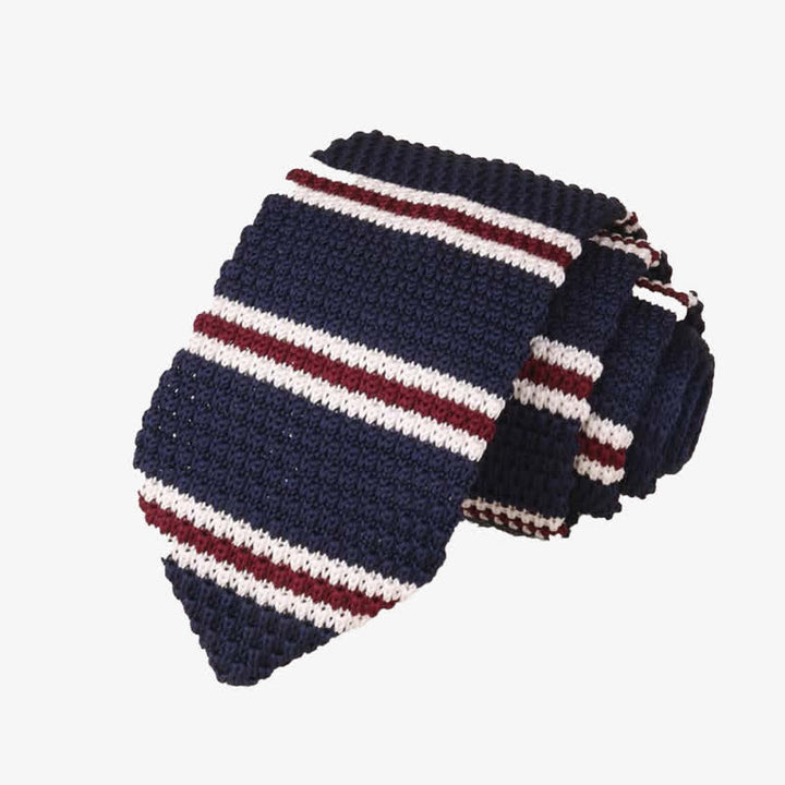 Corbata de punto con rayas horizontales para hombre