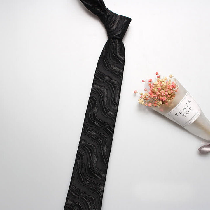 Corbata de rayas con ondas exóticas para hombre