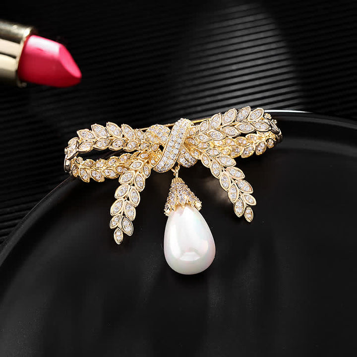 Broche de lazo de trigo barroco para mujer