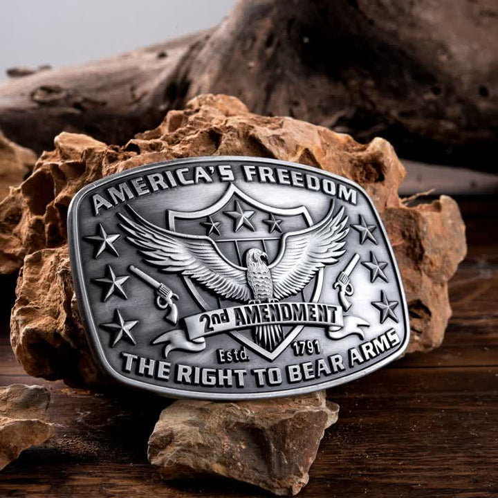 Cinturón de cuero con hebilla de águila americana para hombre, hecho a mano
