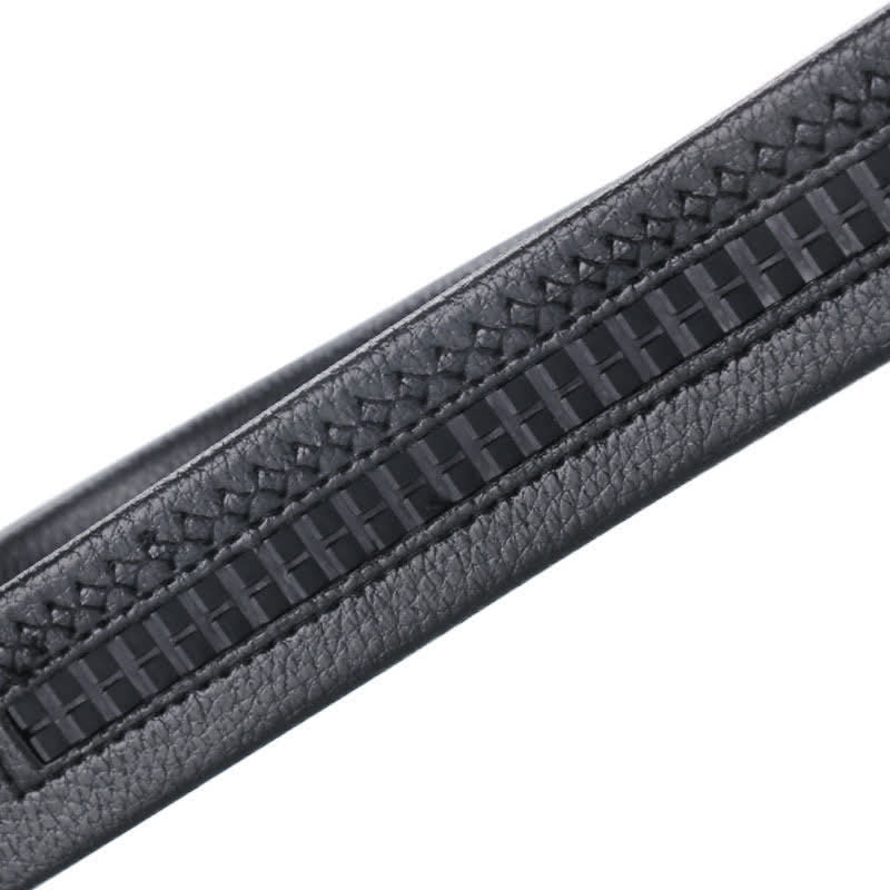 Cinturón de cuero con hebilla automática de lujo para hombre