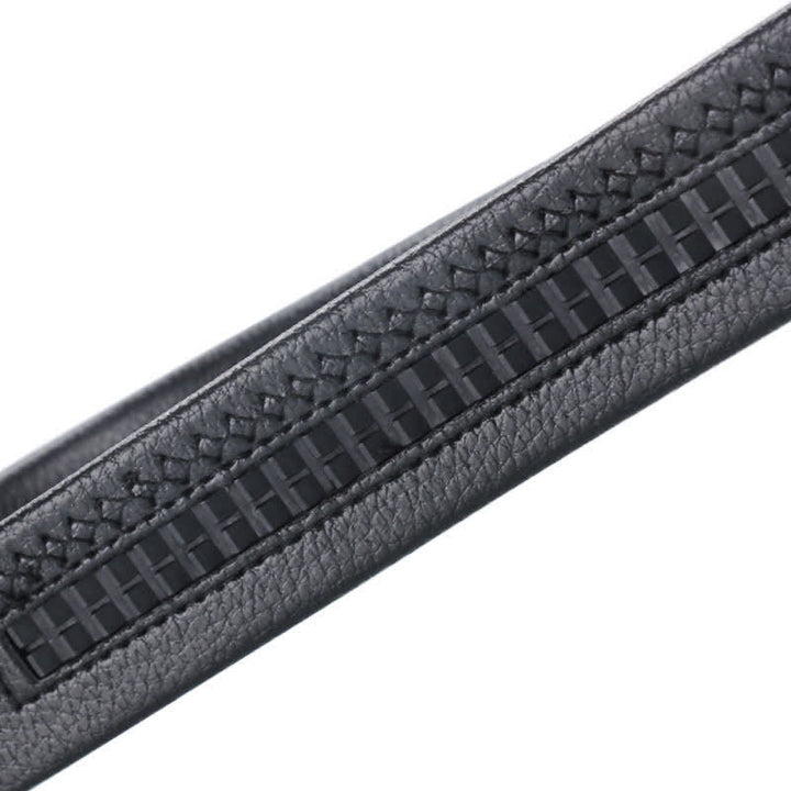 Cinturón de cuero con hebilla automática de lujo para hombre