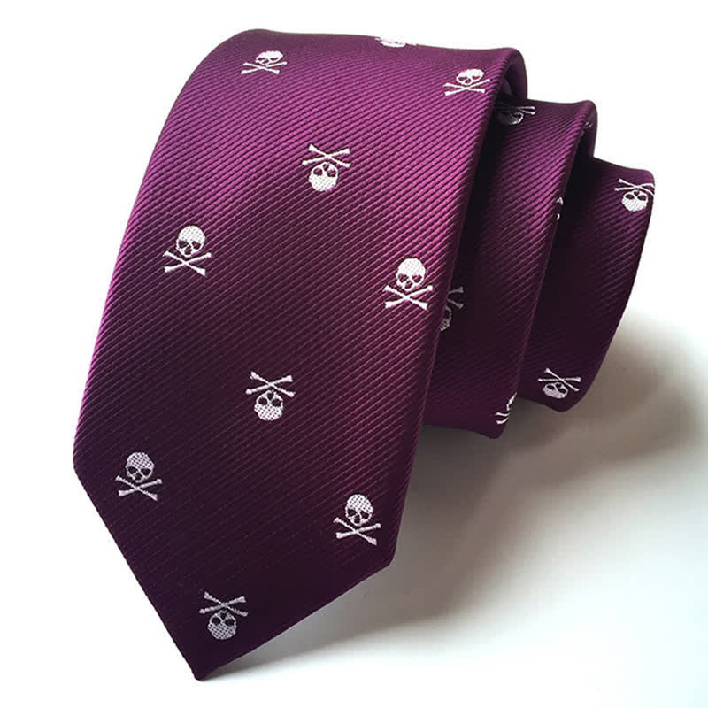 Corbata de hombre con huesos cruzados y esqueleto de Halloween 