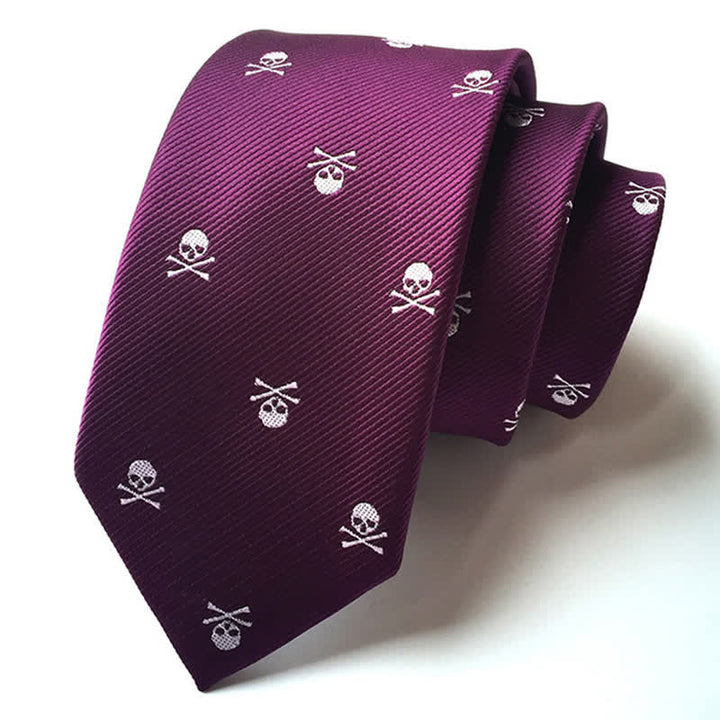Corbata de hombre con huesos cruzados y esqueleto de Halloween 