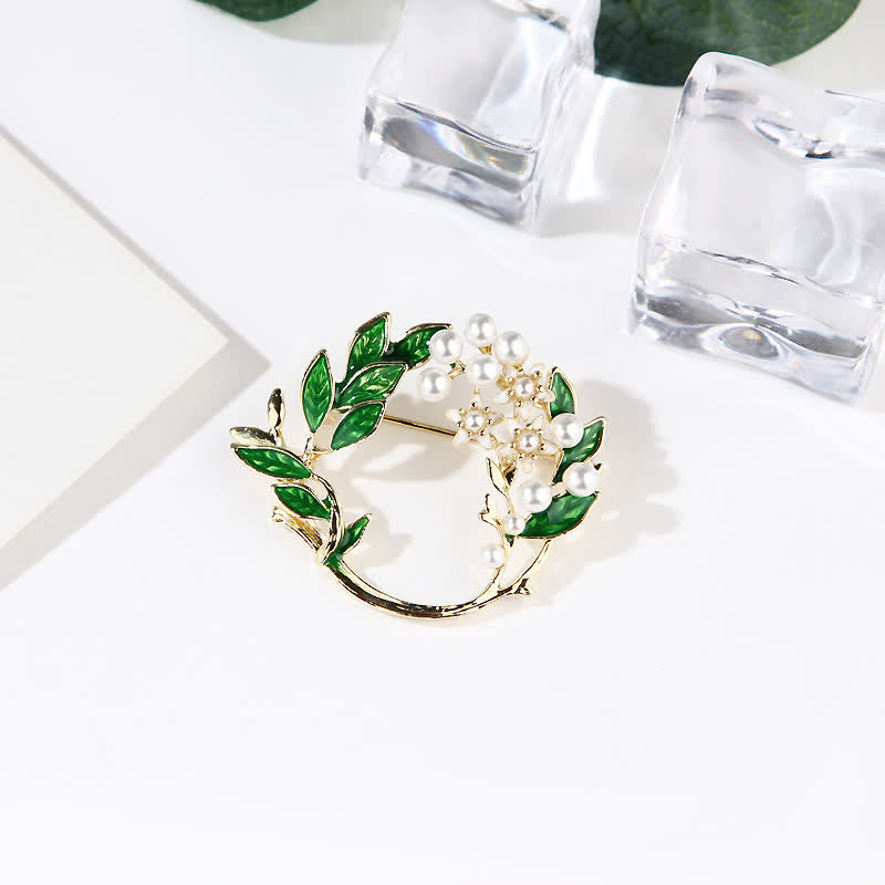 Broche de corona de flores de gardenia para mujer