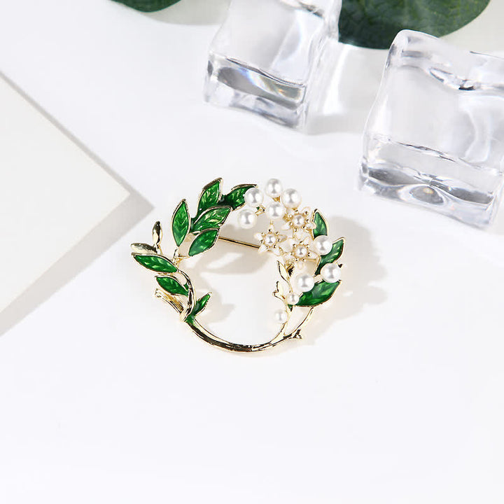 Broche de corona de flores de gardenia para mujer