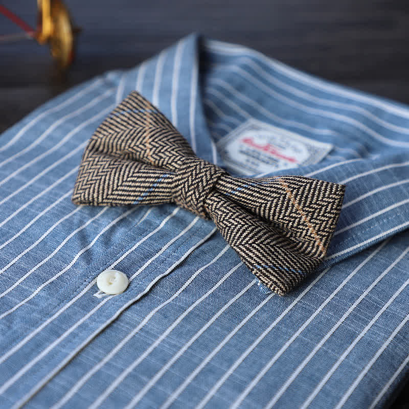 Pajarita sencilla de mezcla de lana y tweed para hombre
