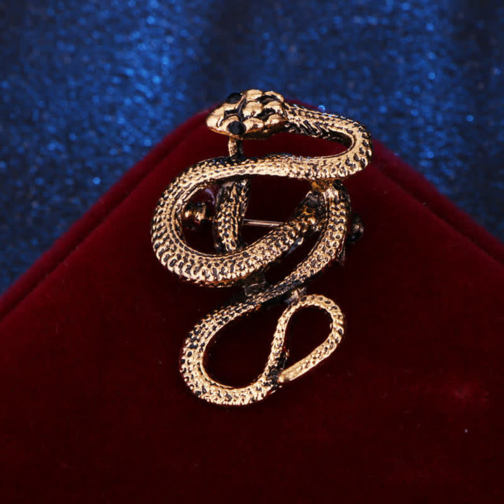 Broche de serpiente cobra con forma de flexión para hombre