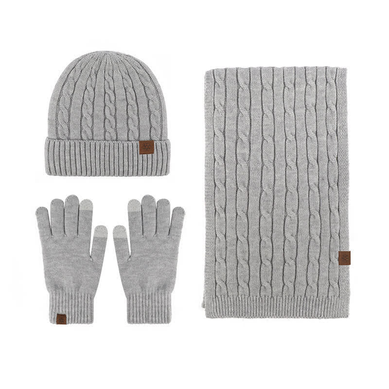 Conjunto de 3 guantes y bufanda unisex cálidos