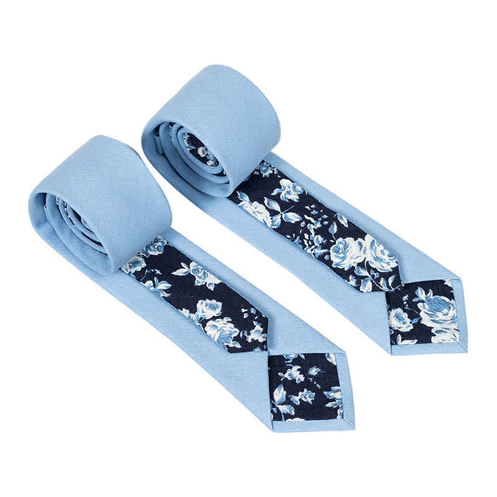 Corbata de hombre con diseño de patchwork floral y cuadros escoceses