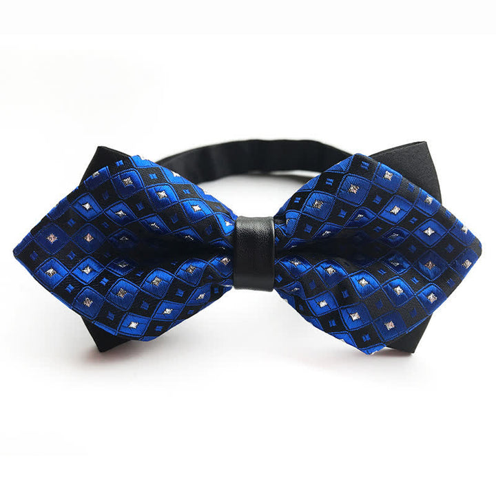 Pajarita de hombre con cuadros brillantes y diamantes en punta