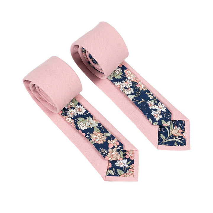 Corbata de hombre con diseño de patchwork floral y cuadros escoceses