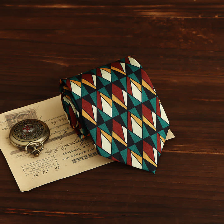 Corbata para hombre con motivos geométricos retro-pop
