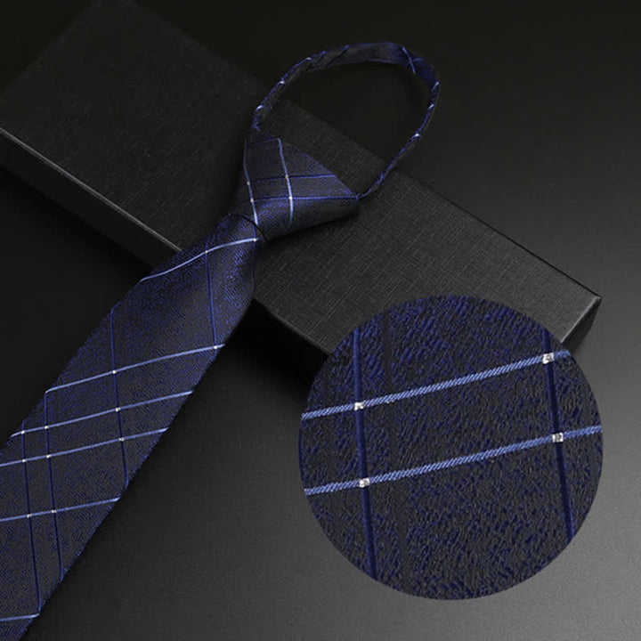 Corbata formal con cremallera azul marino para hombre