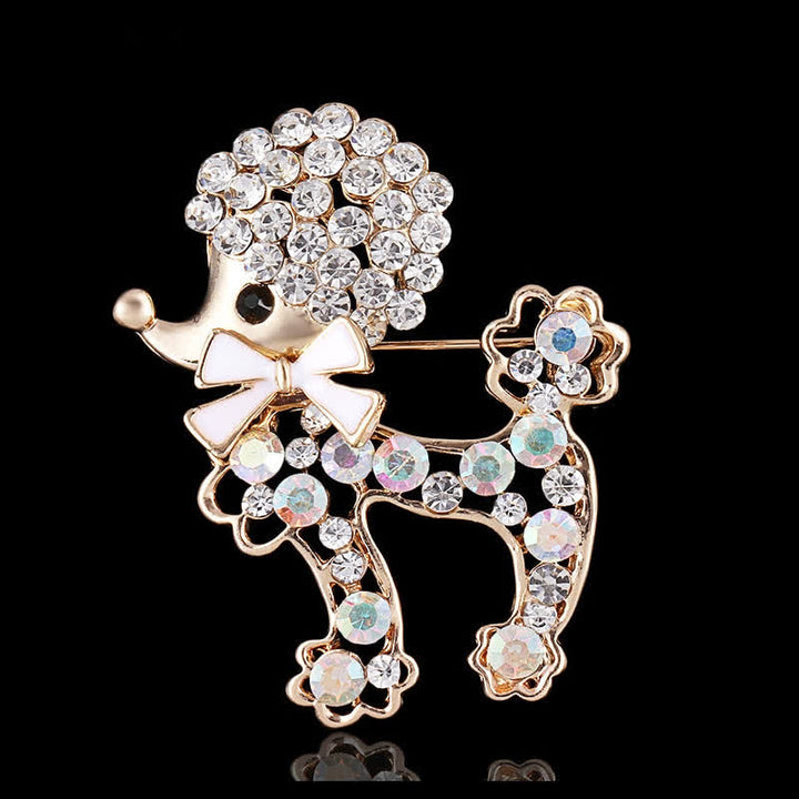 Broche de caniche con lazo para mujer