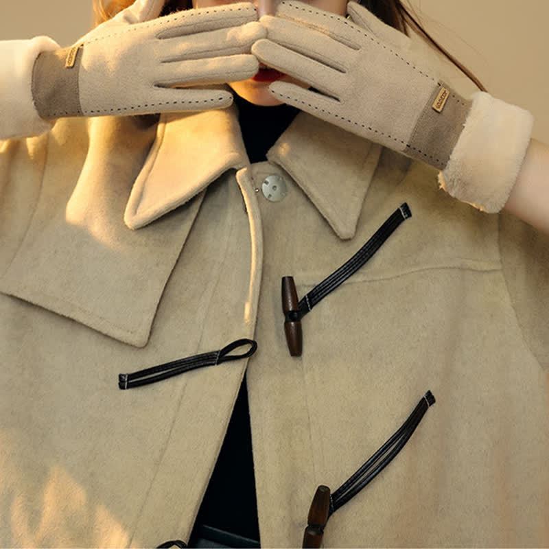 Guantes de felpa suaves y acogedores para pantalla táctil para mujer.