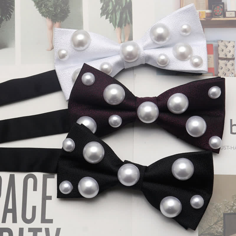 Pajarita de fiesta con perlas artificiales para bailar
