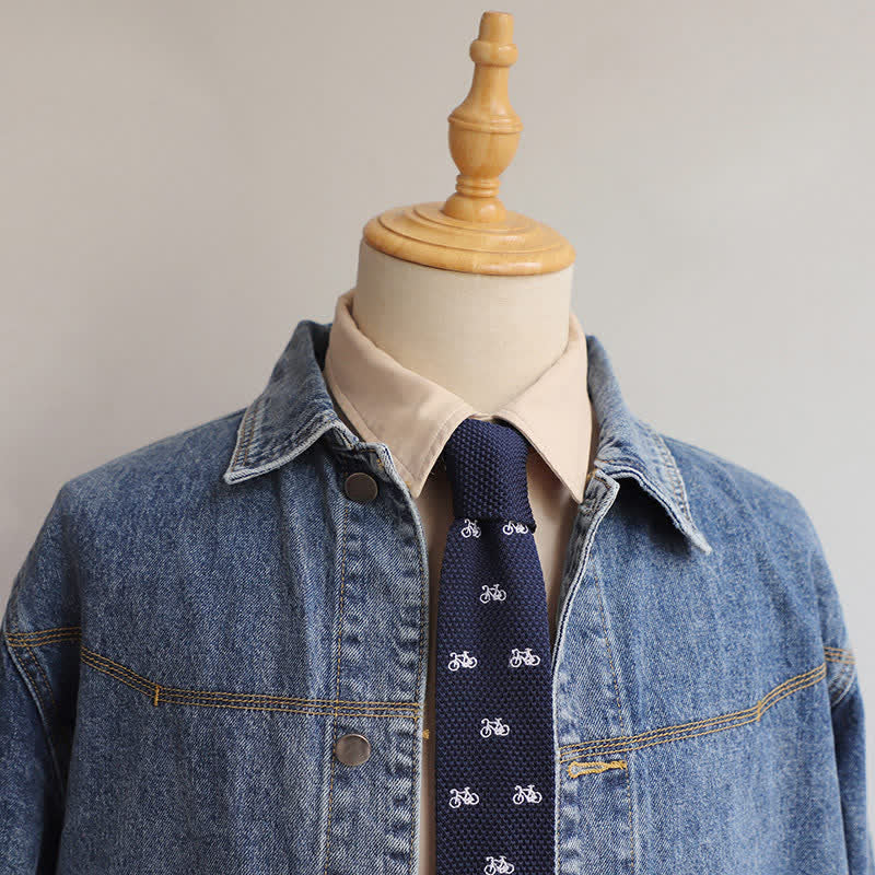 Corbata de punto ajustada con motivos repetidos para hombre