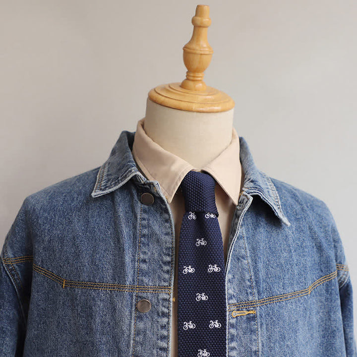 Corbata de punto ajustada con motivos repetidos para hombre