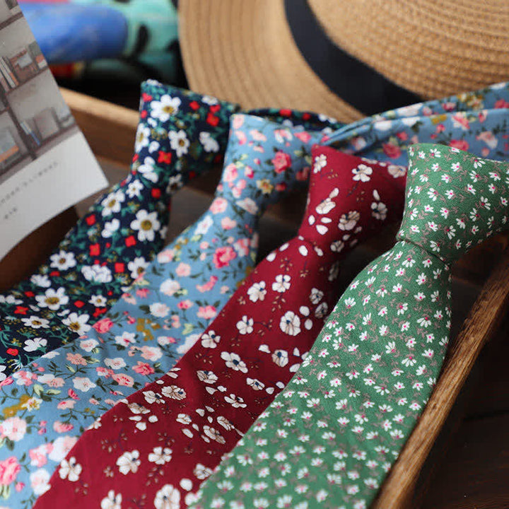 Corbata romántica floral ajustada para hombre