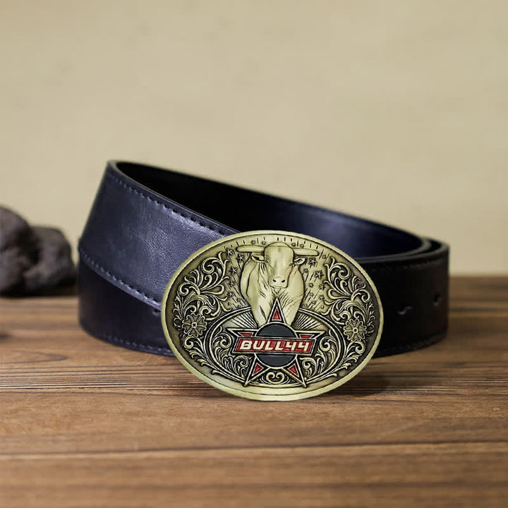 Cinturón de cuero con hebilla para hombre, con portacervezas creativo, hecho a mano, con forma de toro furioso