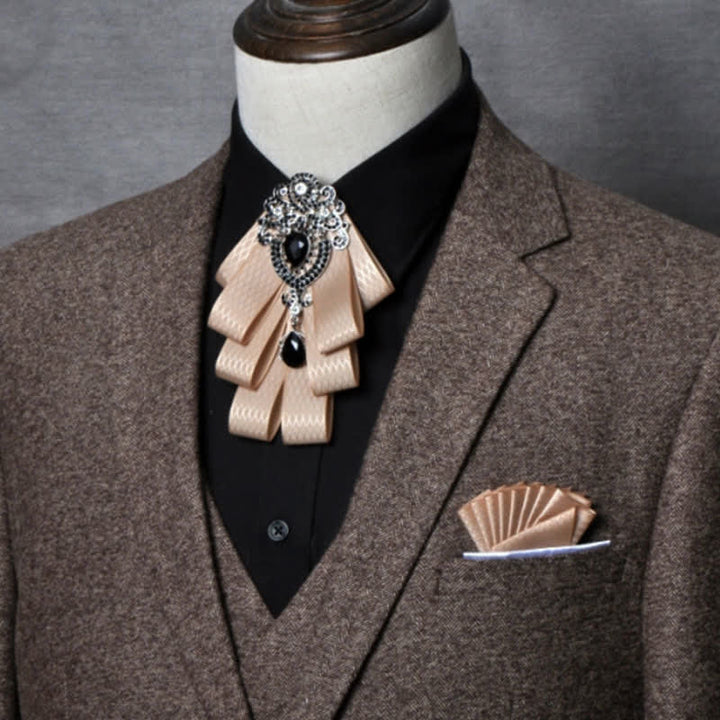 Conjunto de 3 pajaritas con diamantes de imitación negros a cuadros