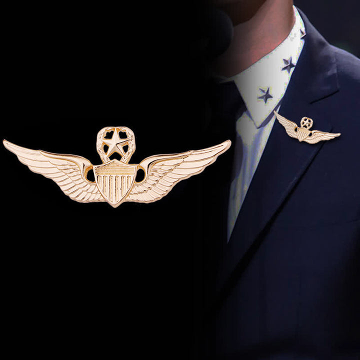 Broche con insignia de ala de piloto para hombre