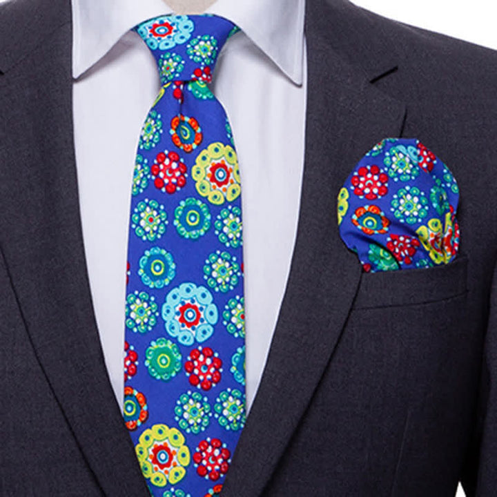 Conjunto de 2 corbatas florales estilo bohemio para hombre