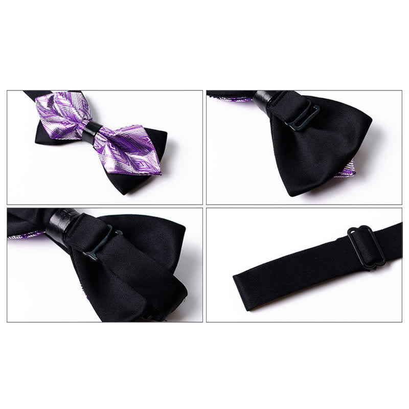 Pajarita elegante y moderna con punta de diamante para hombre