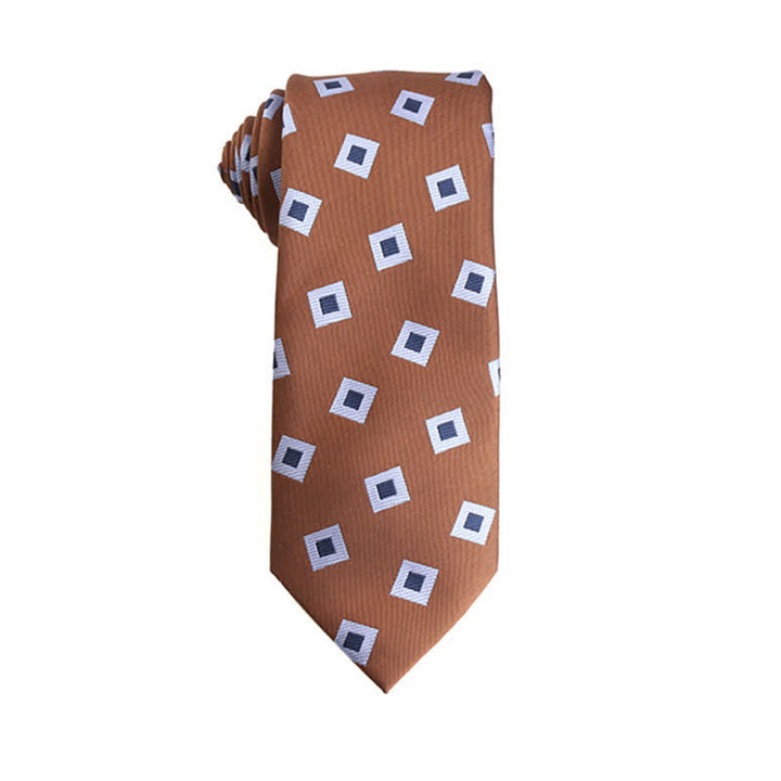 Corbata para hombre con micromotivos de la serie naranja y roja