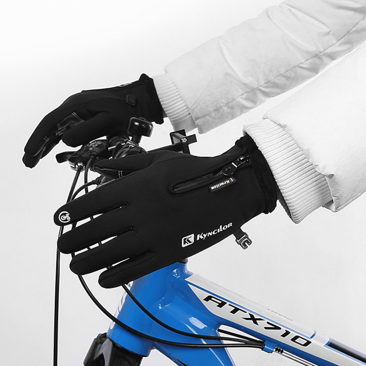 Guantes tácticos con cremallera impermeables para ciclismo al aire libre
